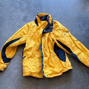 Columbia Yellow and Navy Outdoor Jacket